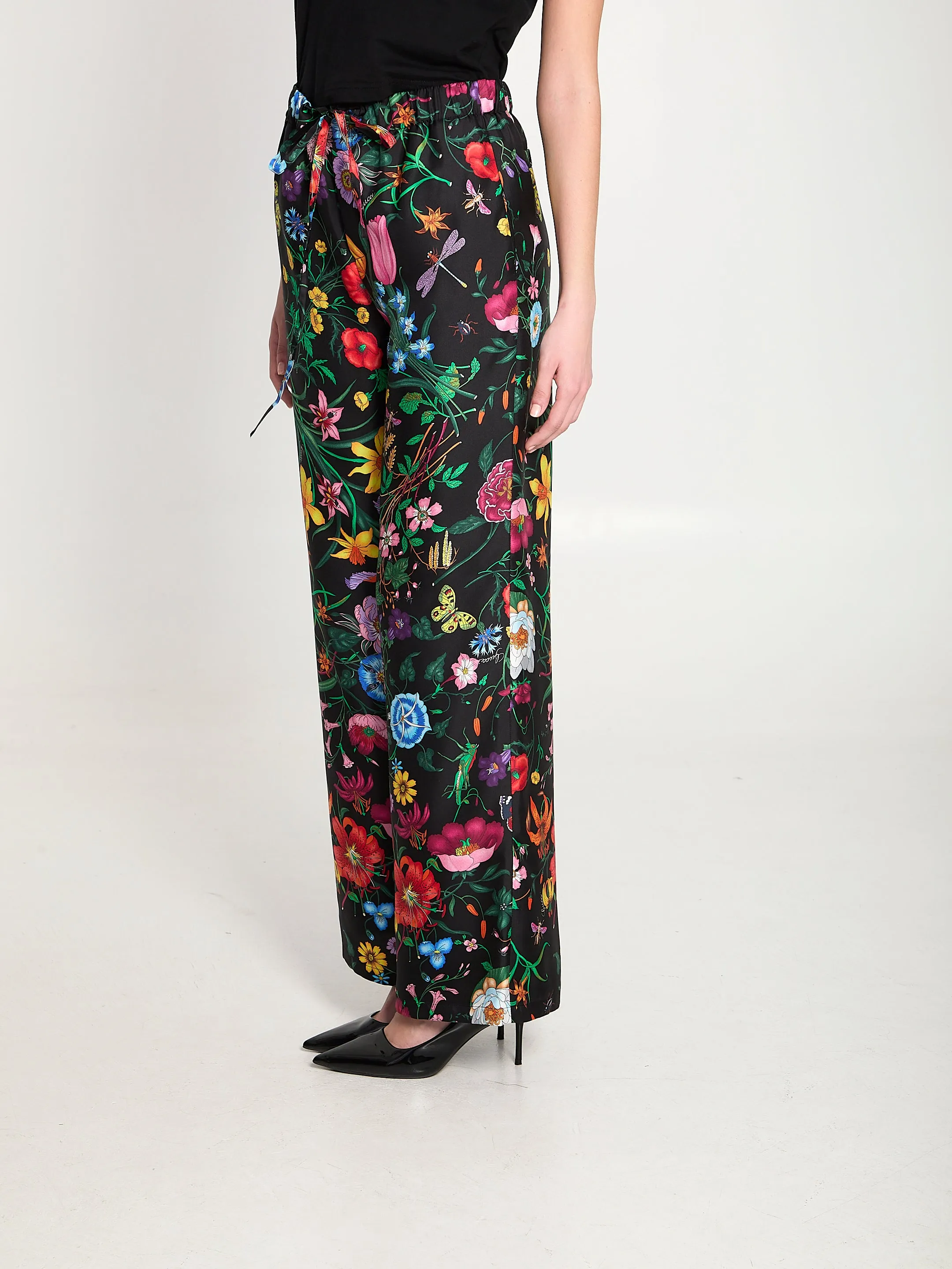 Printed silk twill trousers sold by Lord & Taylor product image thumbnail 2
