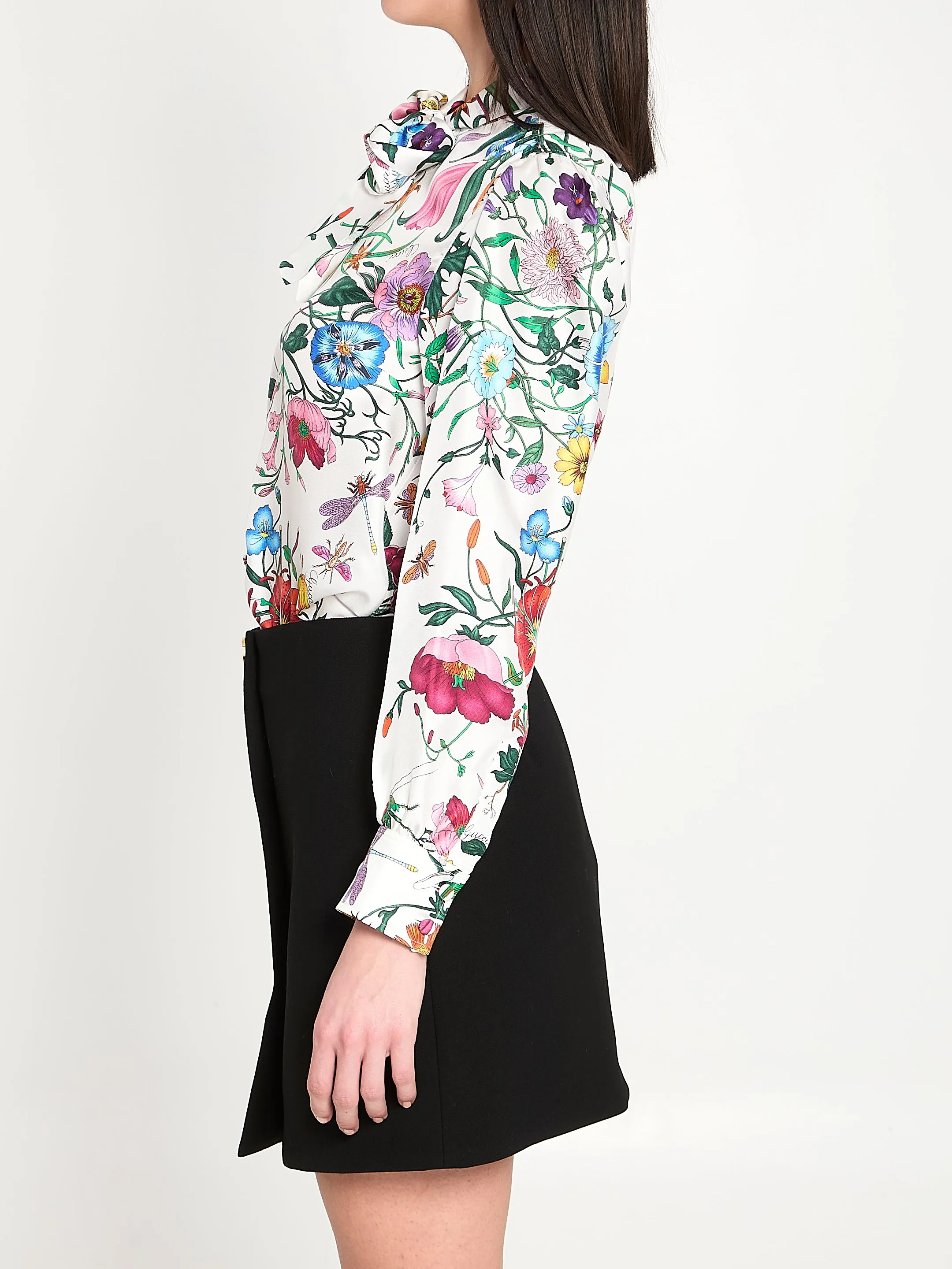 Printed silk twill shirt sold by Lord & Taylor product image thumbnail 3