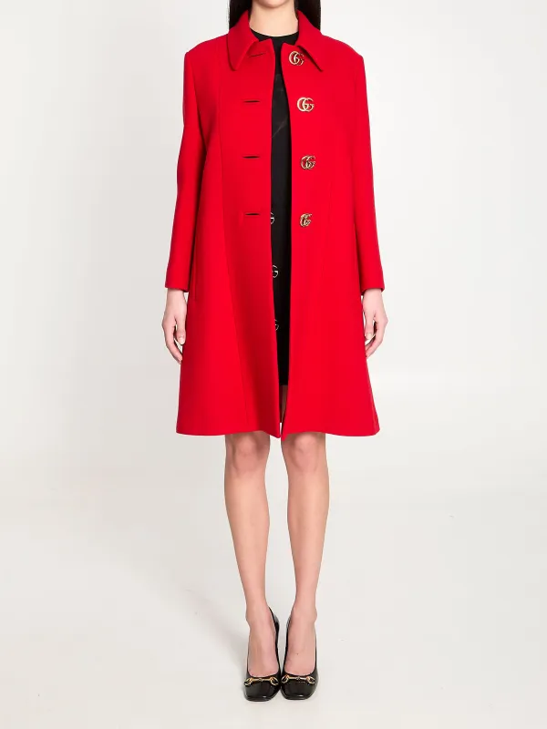 Double G natté wool coat made by Gucci