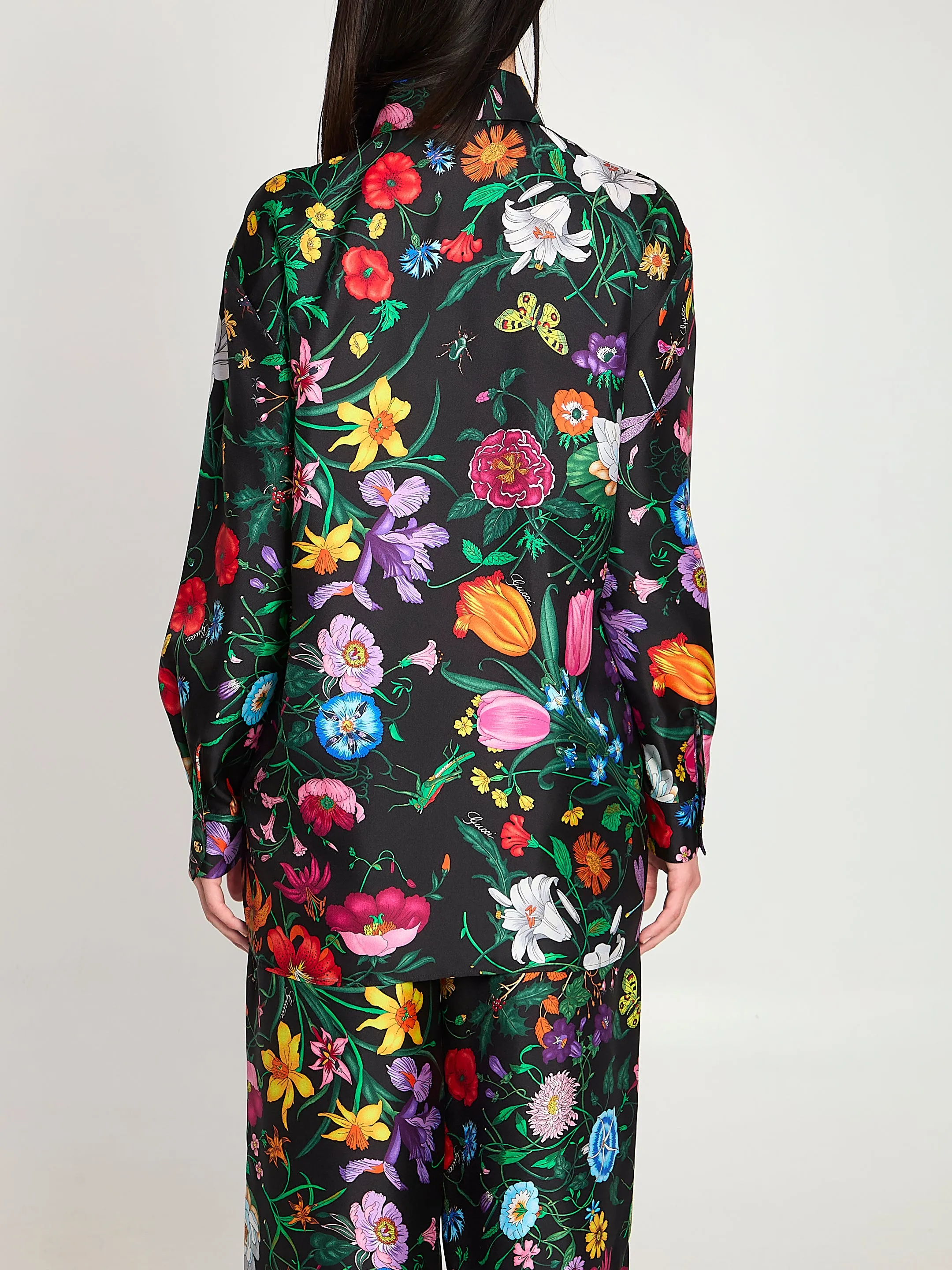 Printed silk twill shirt sold by Lord & Taylor product image thumbnail 4