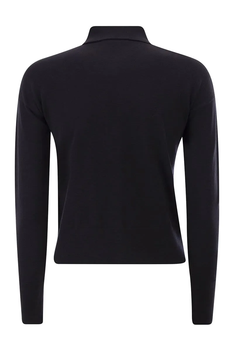 NAVY BLUE WOOL MEDEOLA KNIT POLO sold by Lord & Taylor product image thumbnail 2
