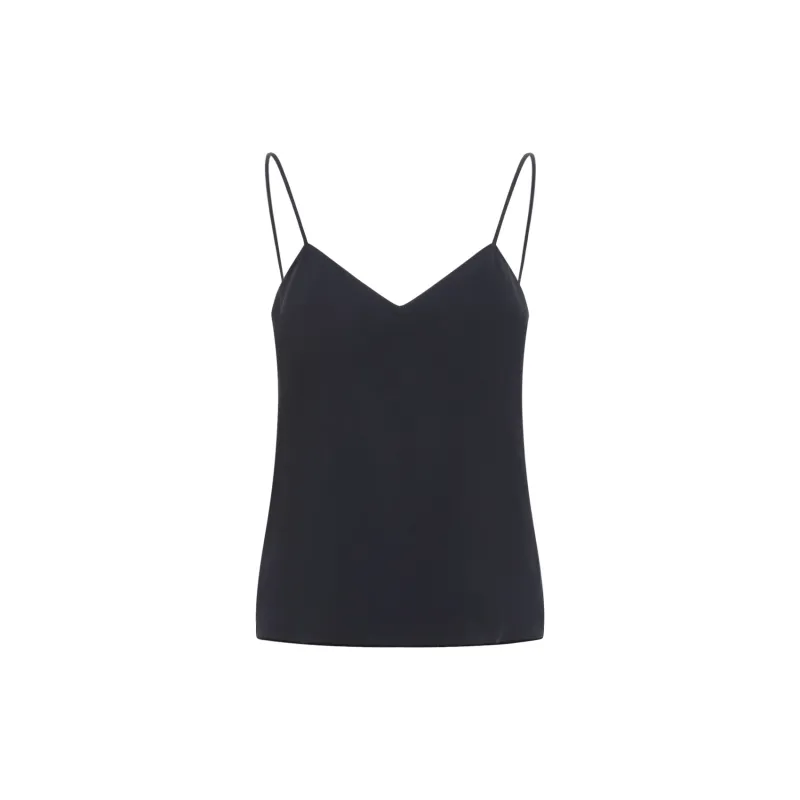 NAVY BLUE SILK UNGHIA WASHED SILK TANK TOP made by MaxMara