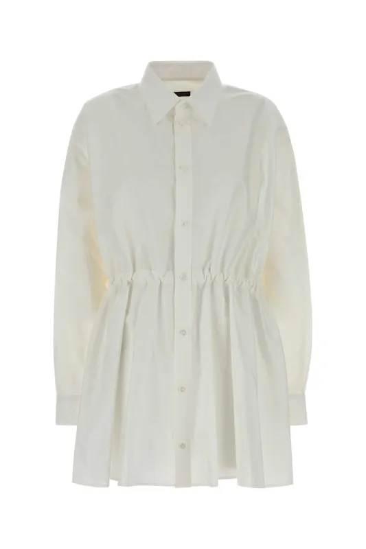 WHITE COTTON HOURGLASS DRESS made by Balenciaga