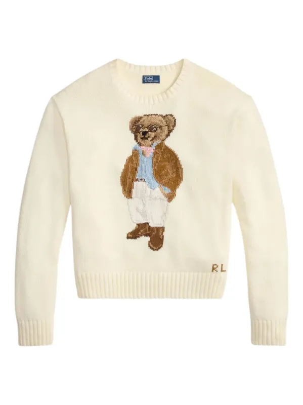 POLO BEAR COTTON CREWNECK JUMPER made by Polo by Ralph Lauren