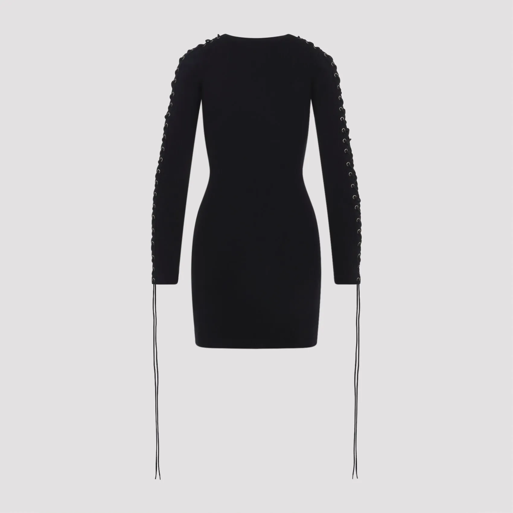 BLACK LACE-UP COTTON MINI DRESS sold by Lord & Taylor product image thumbnail 3