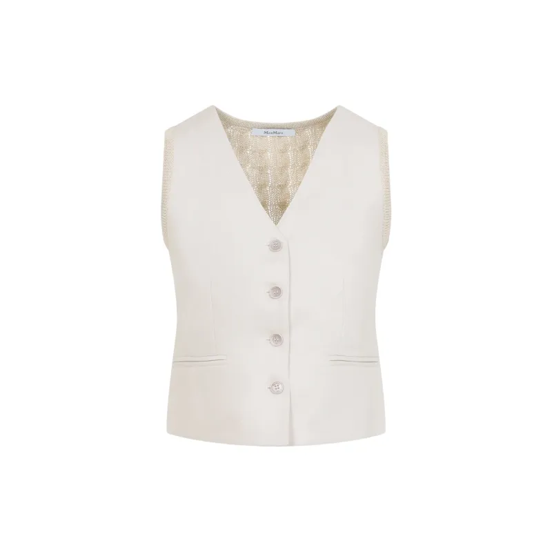 BEIGE LINEN CALIBRI LINEN VEST made by MaxMara