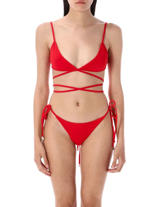 THE ATTICO RED LACES BIKINI made by The Attico