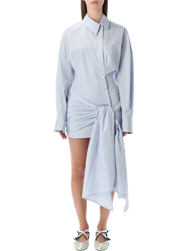 THE ATTICO STRIPED POPLIN MINI DRESS made by The Attico