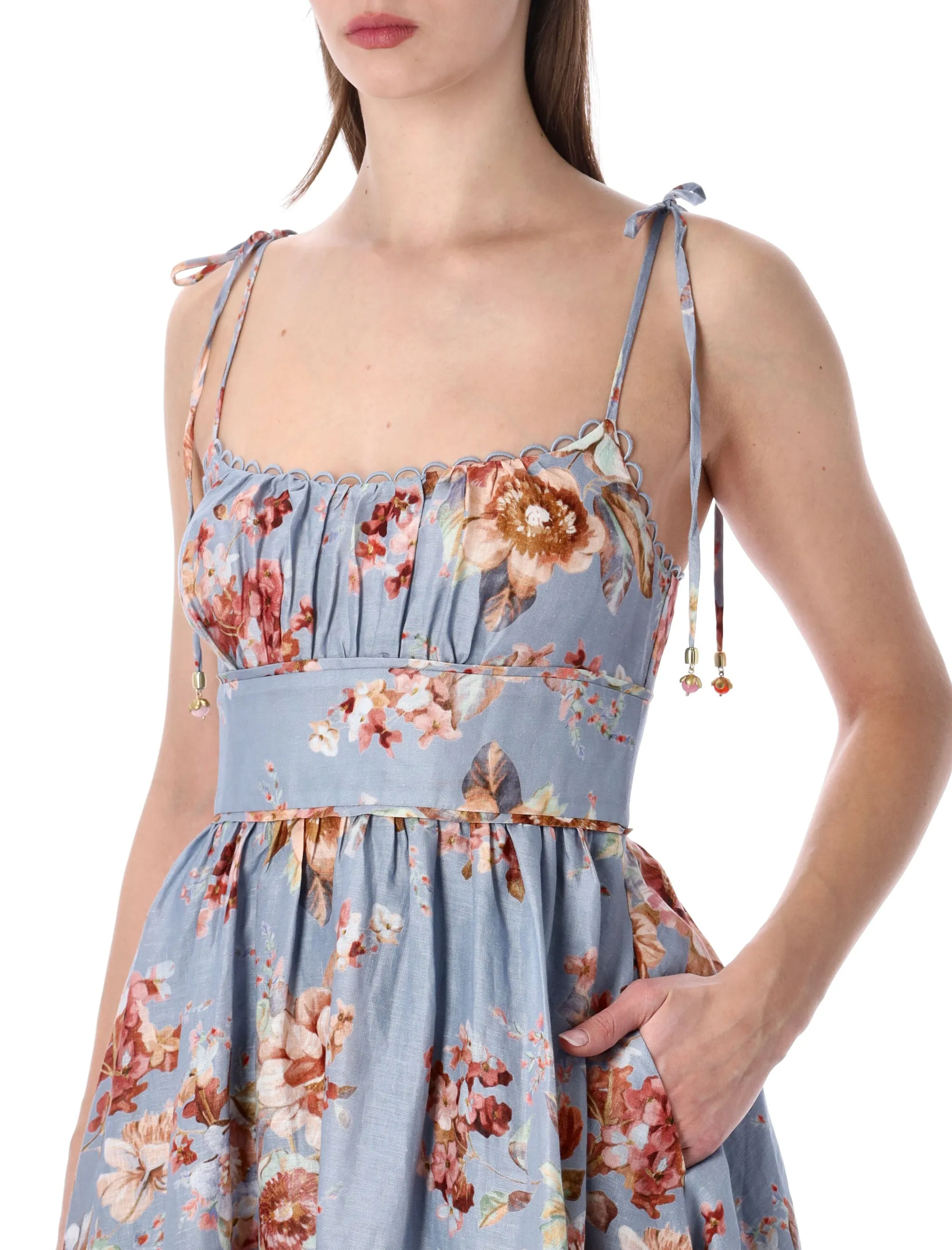 ZIMMERMANN AWAKEN PICNIC CHAMBRAY FLORAL MIDI DRESS sold by Lord & Taylor product image thumbnail 3