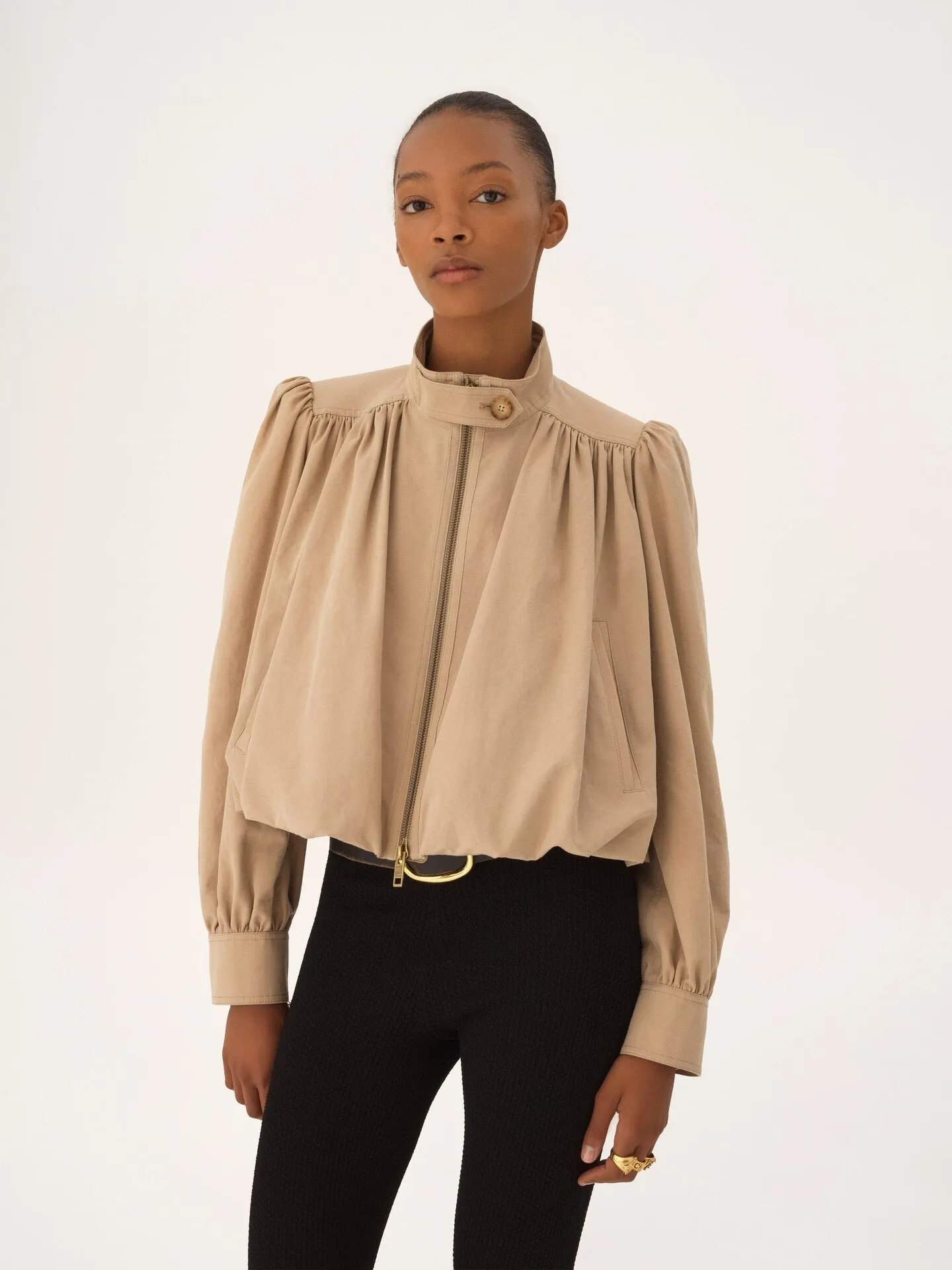 CHLOÉ GATHERED COTTON BOULE JACKET sold by Lord & Taylor product image thumbnail 3