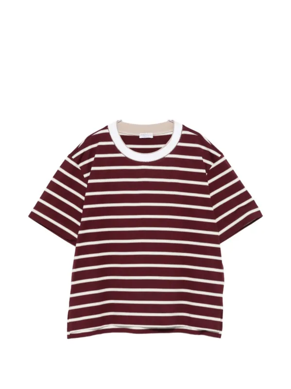 STRIPED COTTON T-SHIRT made by Brunello Cucinelli
