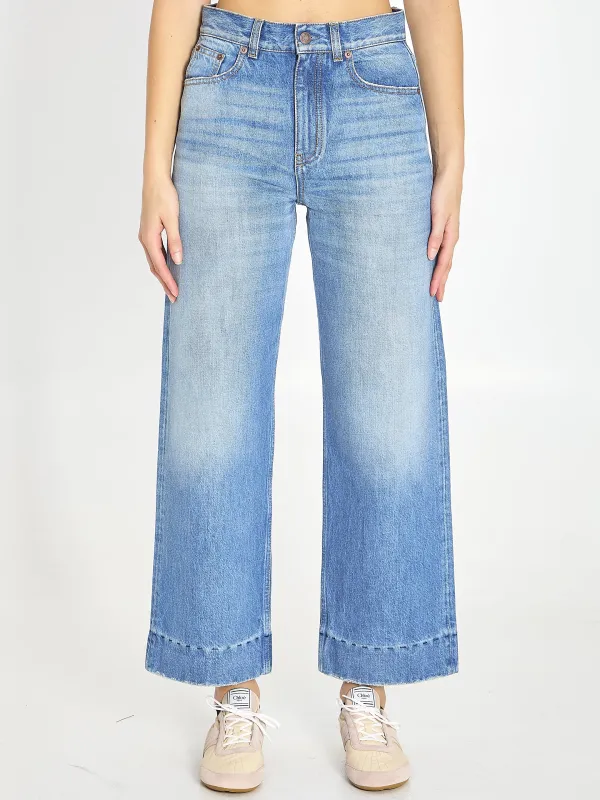 CHLOÉ HIGH-RISE CROPPED WIDE-LEG JEANS sold by Lord & Taylor