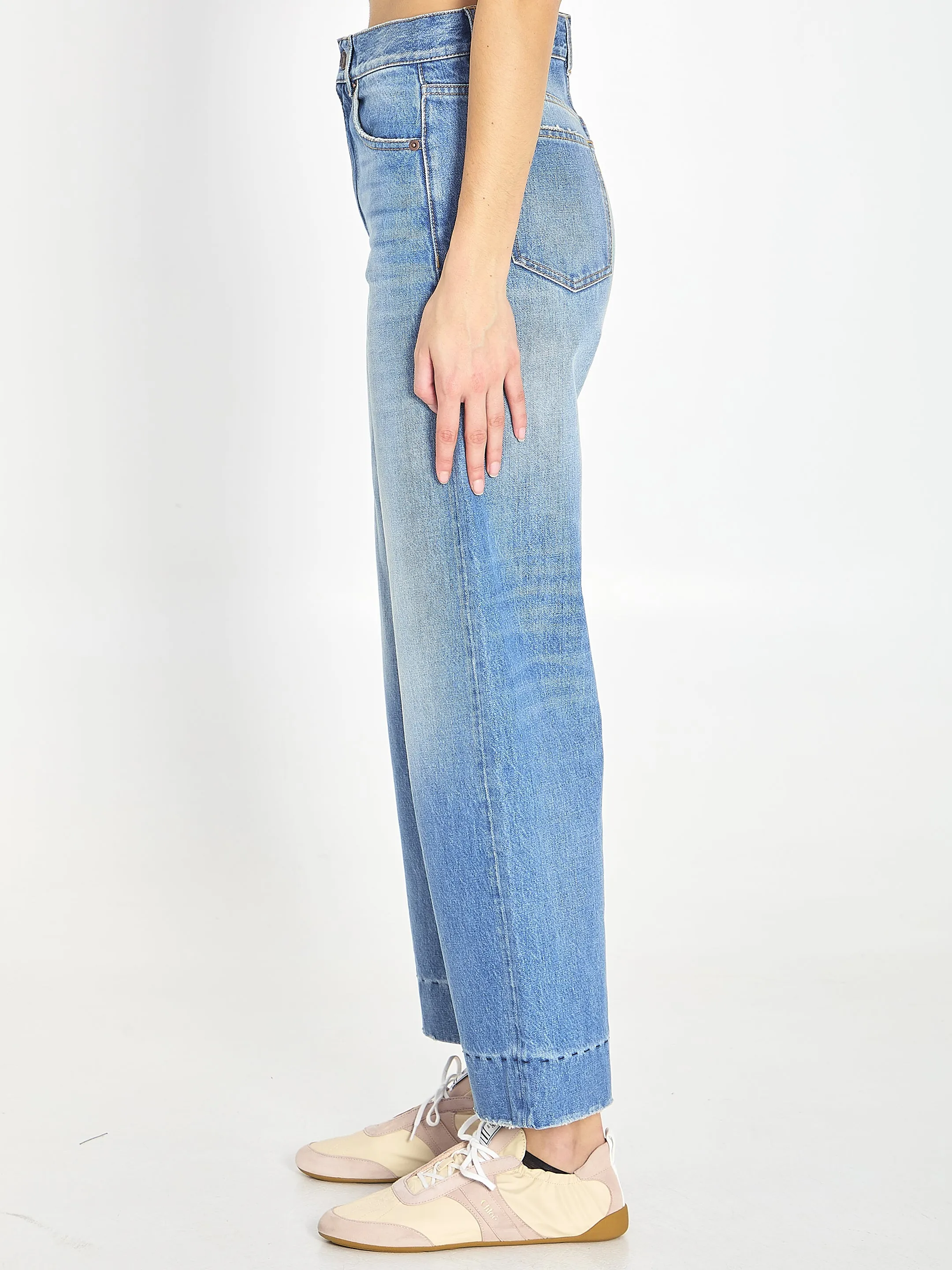 CHLOÉ HIGH-RISE CROPPED WIDE-LEG JEANS sold by Lord & Taylor product image thumbnail 3