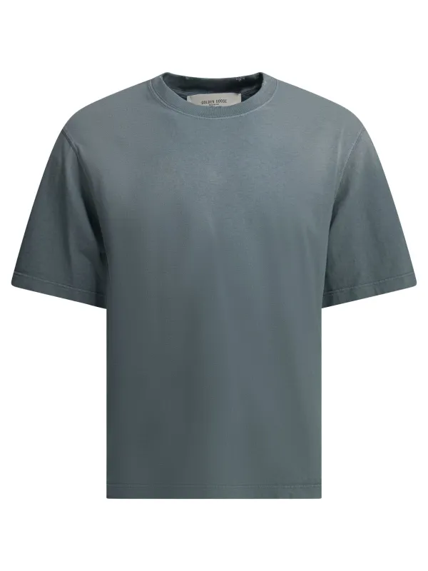 CREW-NECK T-SHIRT WITH REVERSE LOGO made by Golden Goose