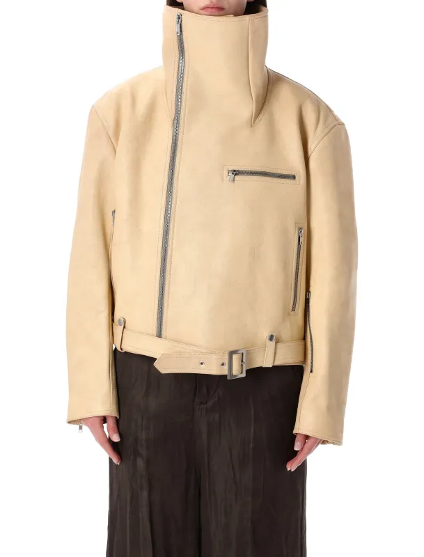 RICK OWENS BIKER JUMBO STOOGES LEATHER JACKET sold by Lord & Taylor