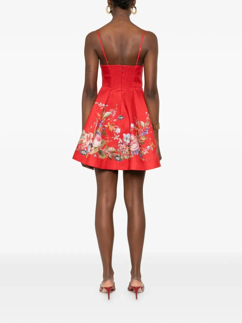 ZIMMERMANN PATIENCE RED FLORAL MINI DRESS sold by Lord & Taylor product image thumbnail 5