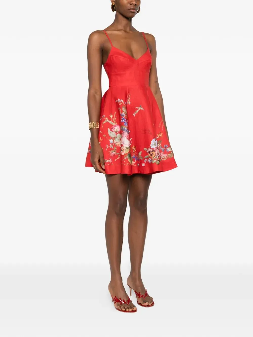 ZIMMERMANN PATIENCE RED FLORAL MINI DRESS sold by Lord & Taylor product image thumbnail 3