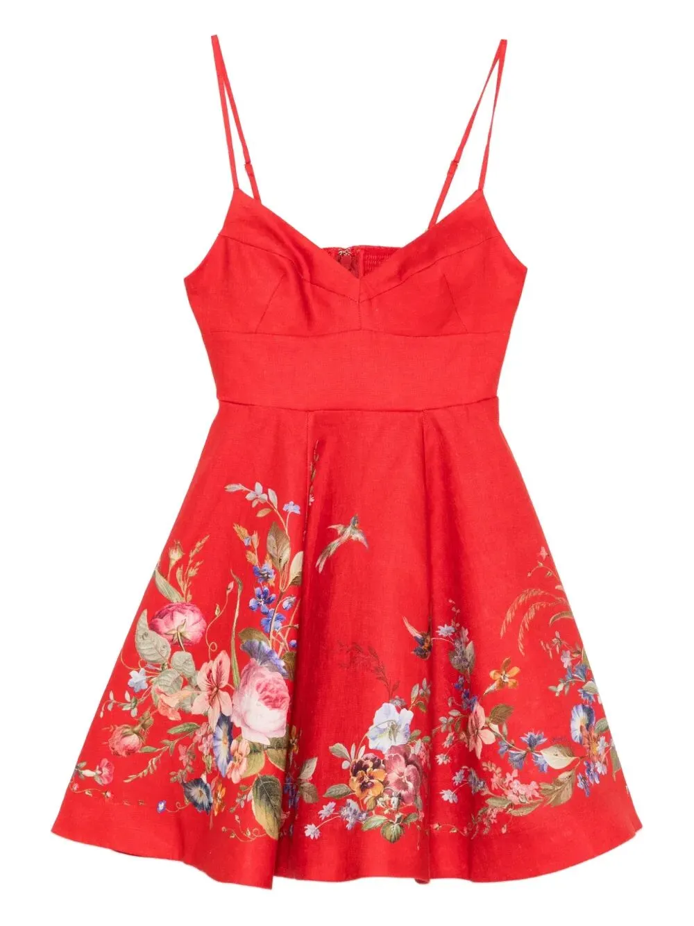 ZIMMERMANN PATIENCE RED FLORAL MINI DRESS sold by Lord & Taylor