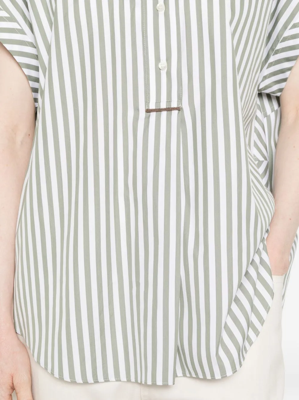 COTTON AND SILK STRIPED SHIRT sold by Lord & Taylor product image thumbnail 2