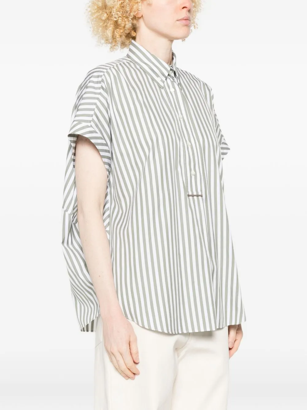 COTTON AND SILK STRIPED SHIRT sold by Lord & Taylor product image thumbnail 3