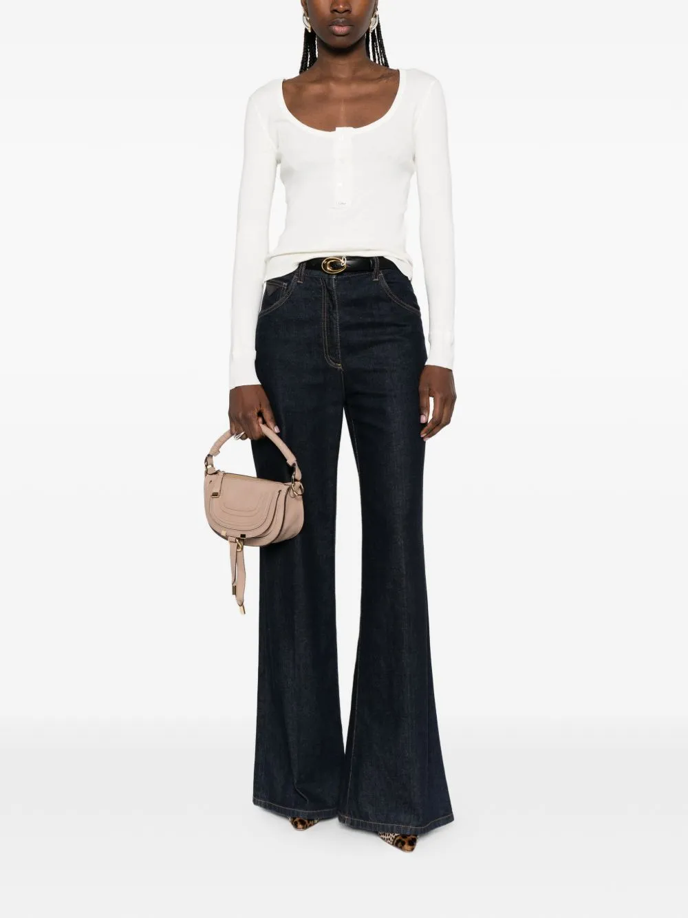 CHLOÉ SCOOP-NECK ORGANIC COTTON HENLEY sold by Lord & Taylor product image thumbnail 5