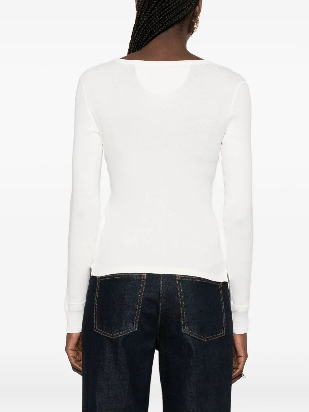 CHLOÉ SCOOP-NECK ORGANIC COTTON HENLEY sold by Lord & Taylor product image thumbnail 2