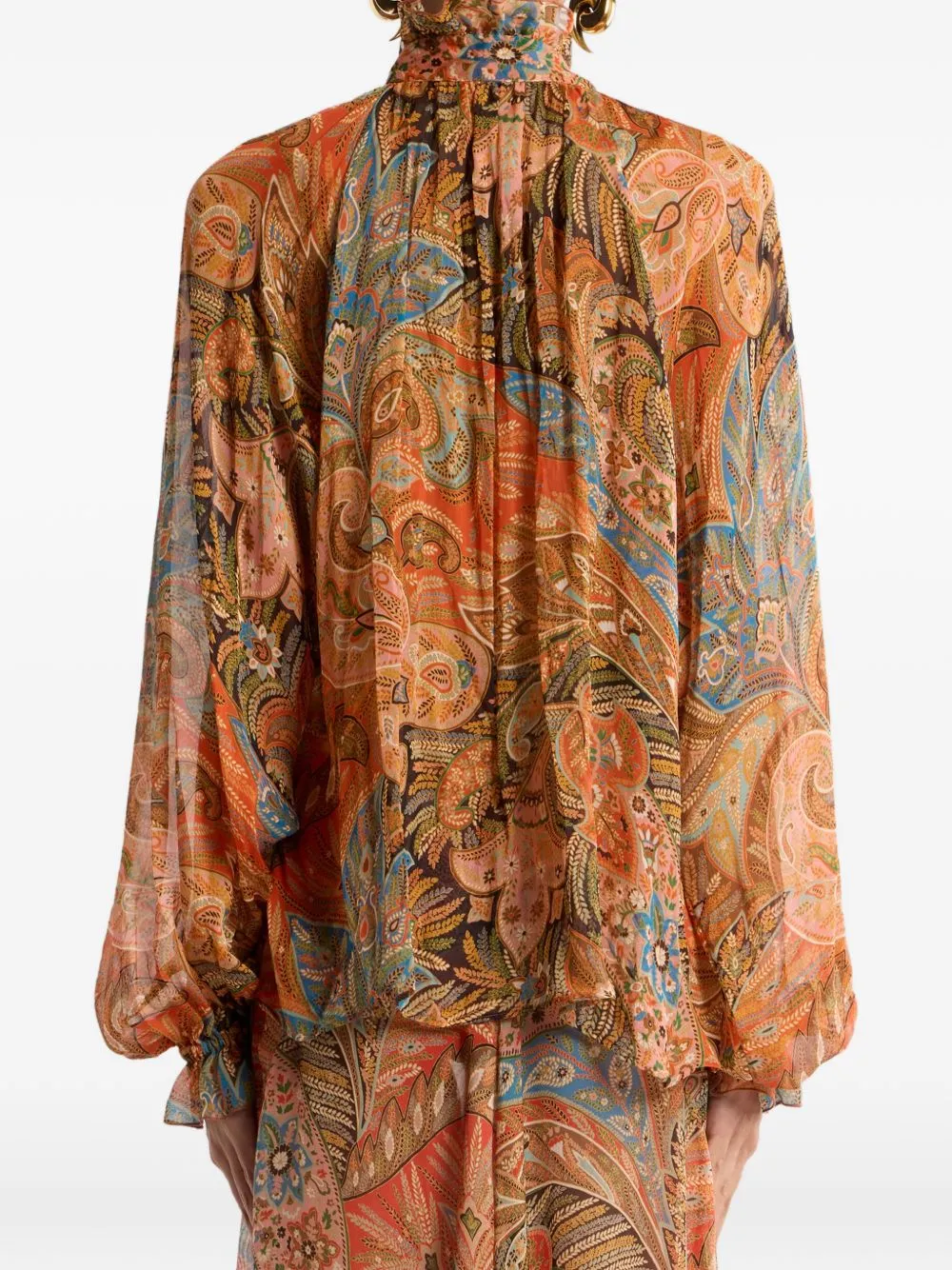 PAISLEY RUFFLE BUTTON BLOUSE sold by Lord & Taylor product image thumbnail 5