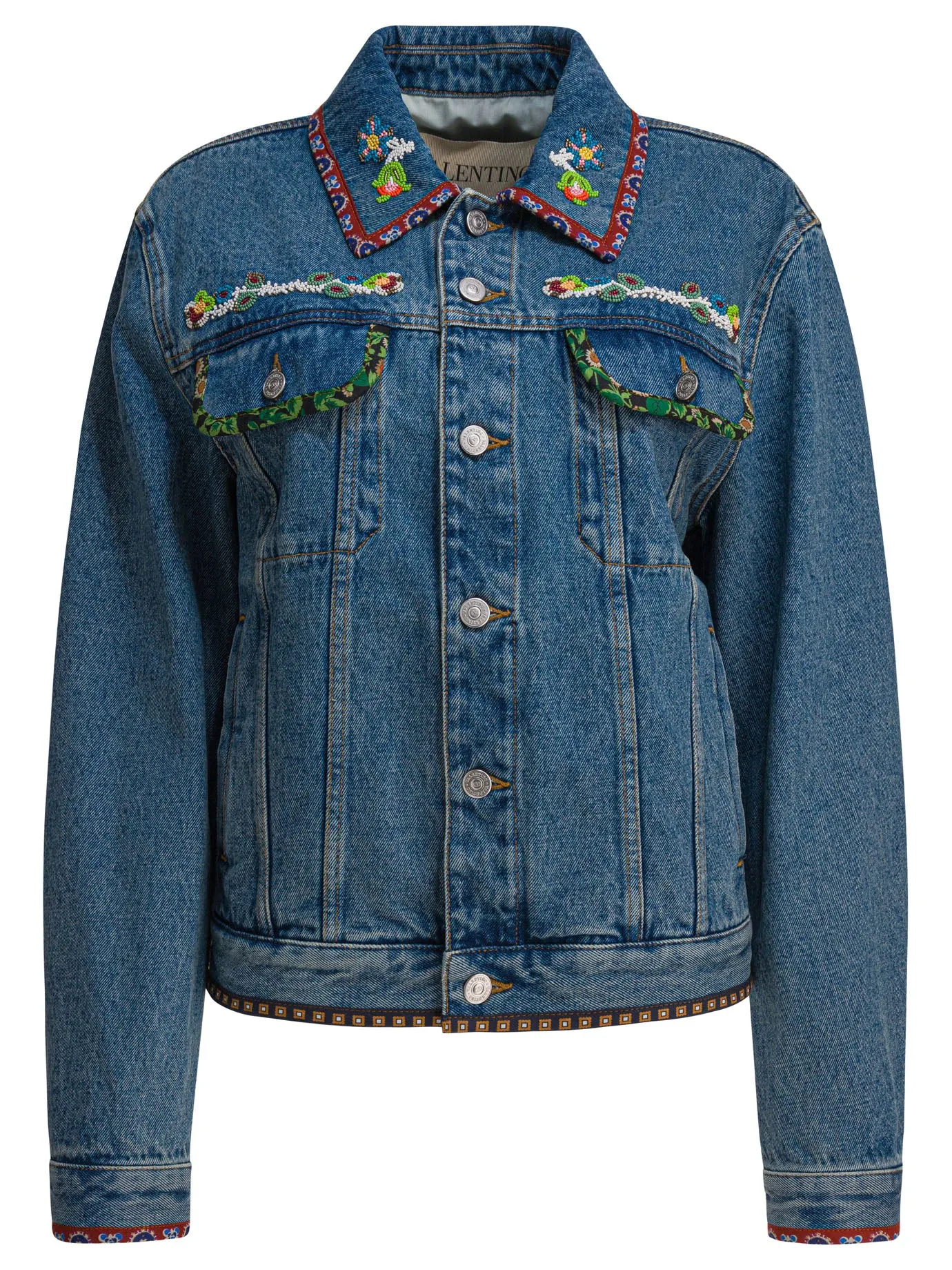 Embroidery denim jacket sold by Lord & Taylor