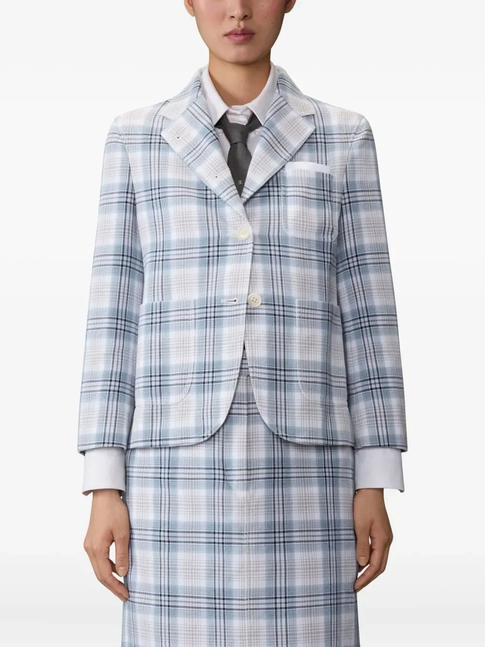 GREY COTTON CROPPED JACKET sold by Lord & Taylor product image thumbnail 3