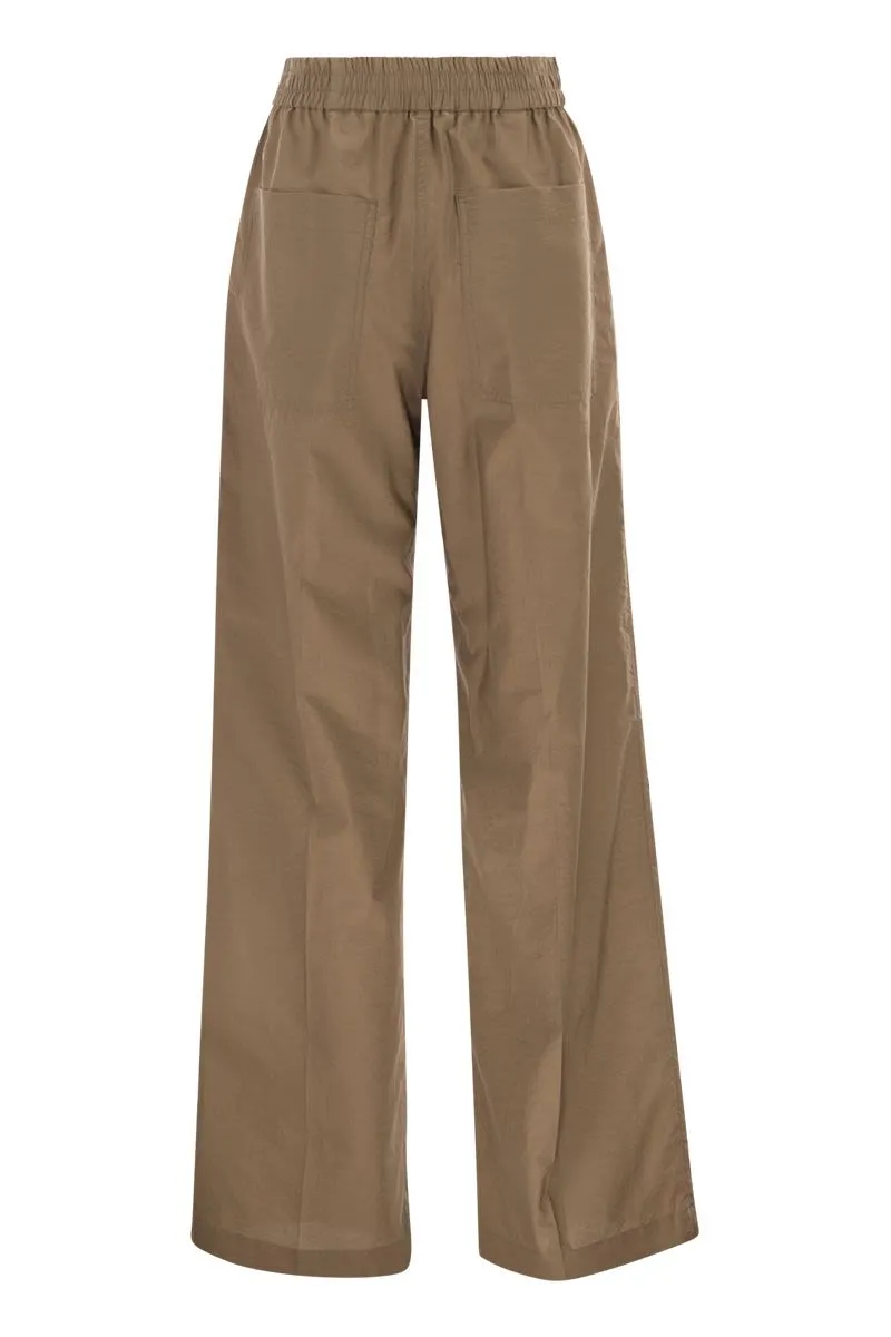 BROWN COTTON BLEND WIDE-LEG PANT sold by Lord & Taylor product image thumbnail 2
