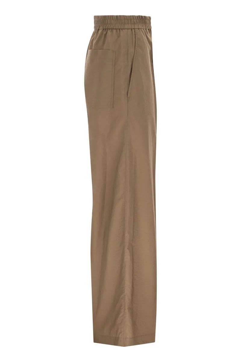 BROWN COTTON BLEND WIDE-LEG PANT sold by Lord & Taylor product image thumbnail 3
