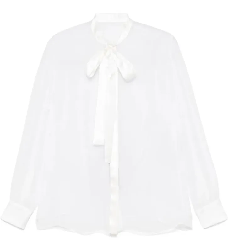 SILK CHIFFON BOW SHIRT made by Dolce & Gabanna