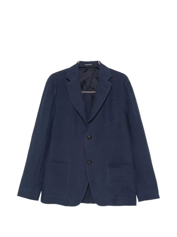 LINEN NOTCHED LAPEL BLAZER made by Emporio Armani