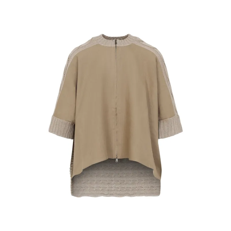 DESERT BEIGE LINEN ERESIA CABLE CARDIGAN made by MaxMara