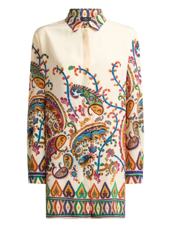 LONG SILK PAISLEY SHIRT sold by Lord & Taylor