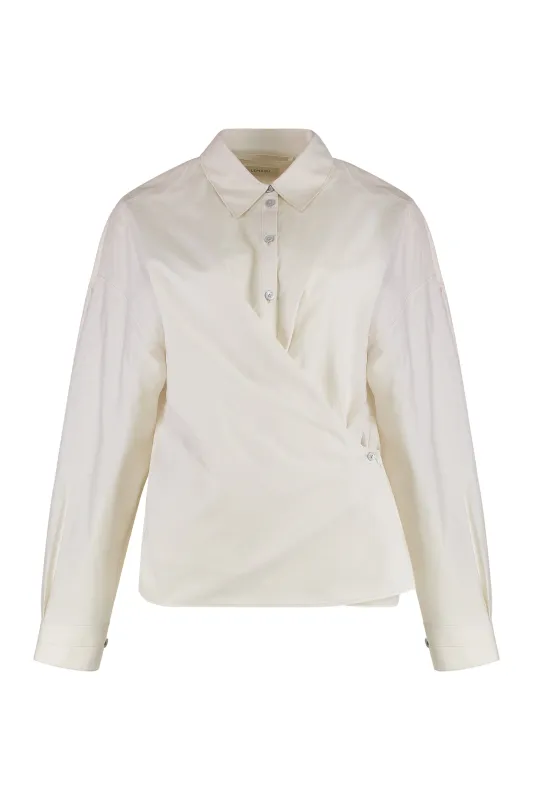 STRAIGHT COLLAR TWISTED SHIRT made by Lemaire