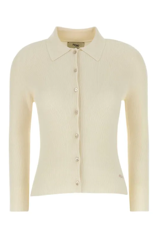 CREAM STRETCH WOOL BLEND SHIRT made by Fendi