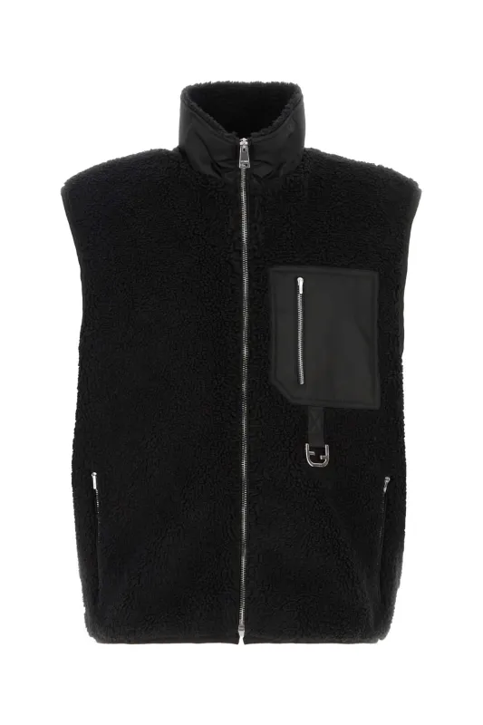 BLACK TEDDY FABRIC VEST made by Fendi
