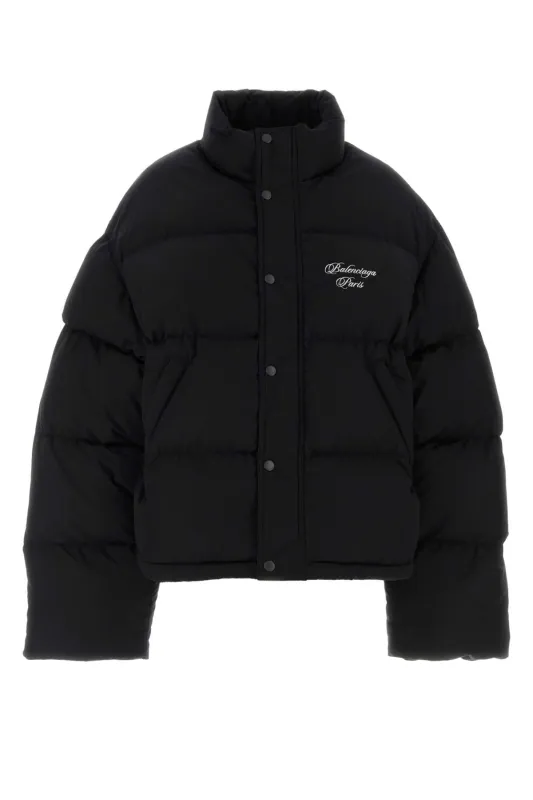 BLACK COTTON BLEND DOWN JACKET made by Balenciaga
