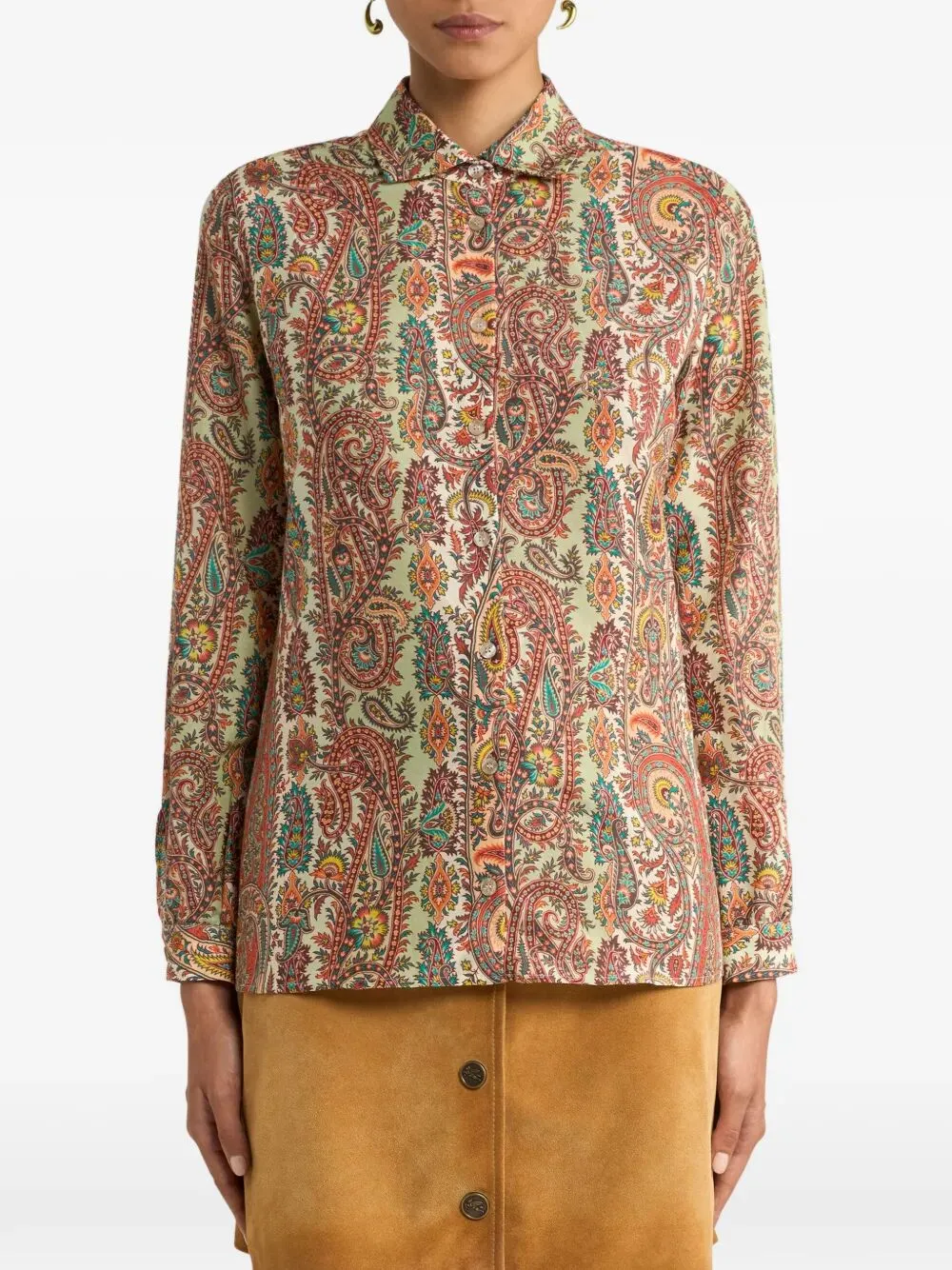 PAISLEY-PRINT SILK BLEND SHIRT sold by Lord & Taylor product image thumbnail 2