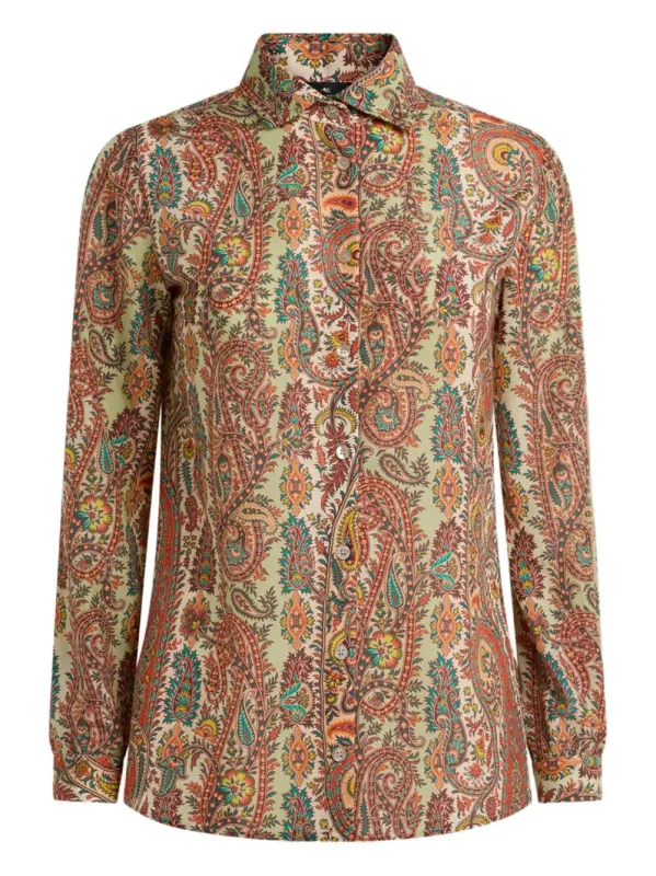 PAISLEY-PRINT SILK BLEND SHIRT sold by Lord & Taylor