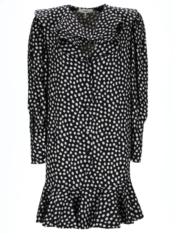 MINI DRESS WITH COLLAR made by Chloe