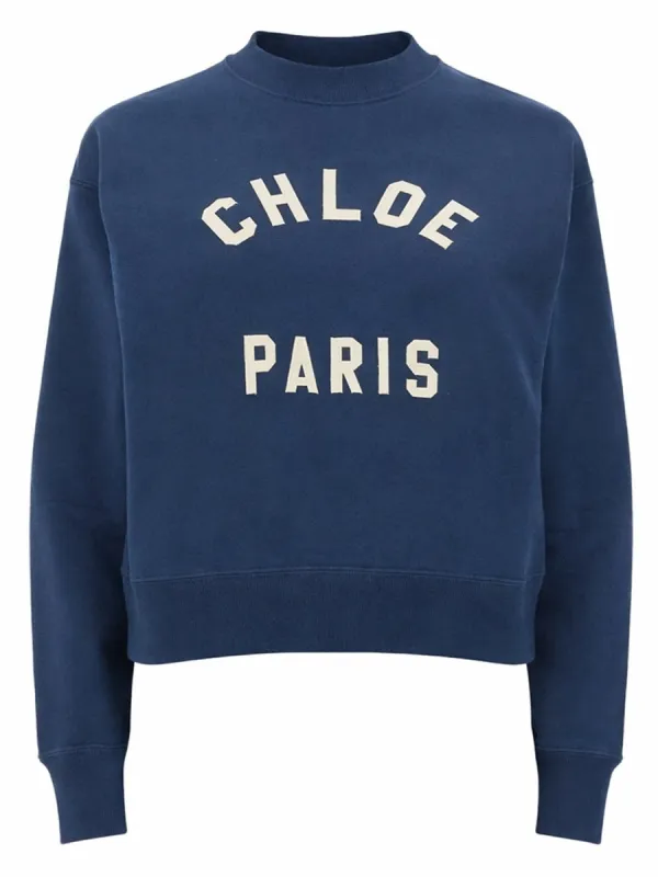 COTTON FLEECE LOGO PULLOVER made by Chloe