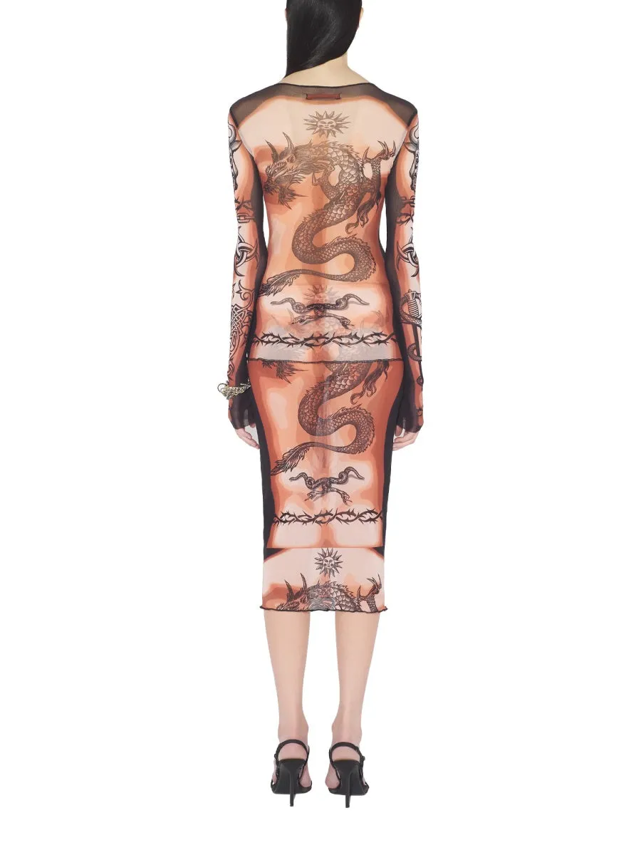 MIDI SKIRT WITH "SAFE SEX TATOO" PRINT sold by Lord & Taylor product image thumbnail 4