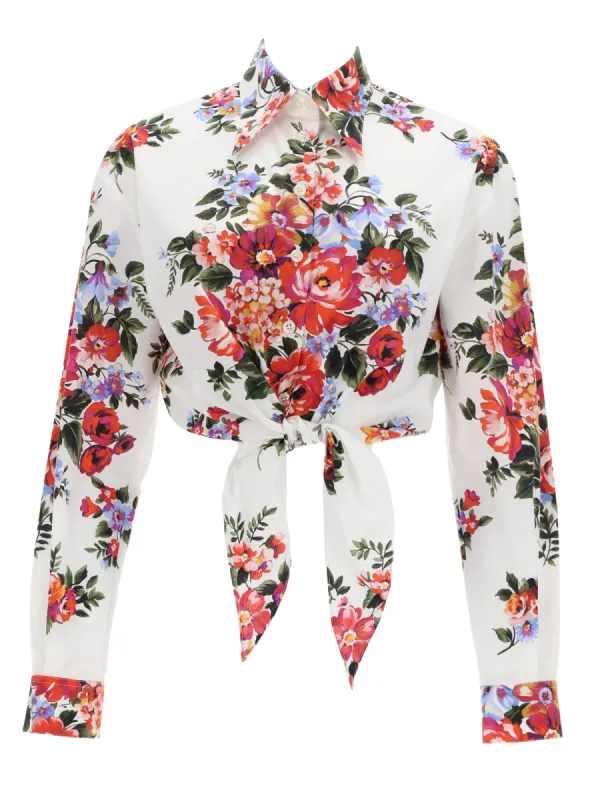FLORAL PRINT CROP SHIRT sold by Lord & Taylor