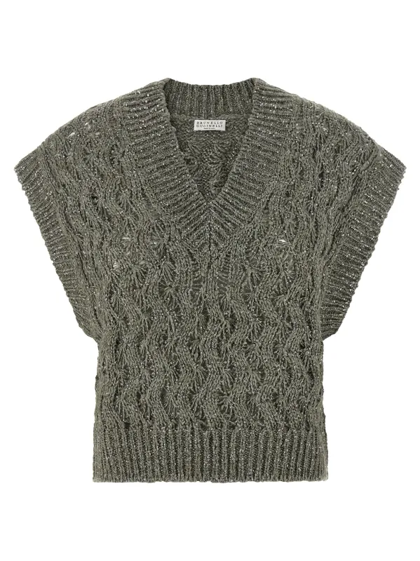 'Dazzling Cable' vest made by Brunello Cucinelli