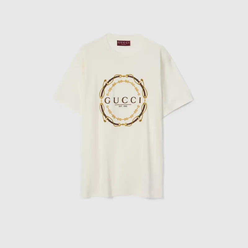 Cotton jersey t-shirt with logo made by Gucci