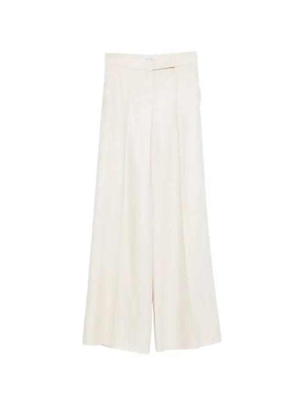 "BADESSE" LINEN HIGH WAISTED LONG TROUSERS made by MaxMara