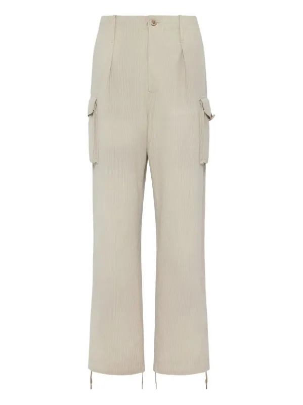 COTTON-BLEND PINSTRIPE PATTERN CARGO TROUSERS made by Maison Margiela