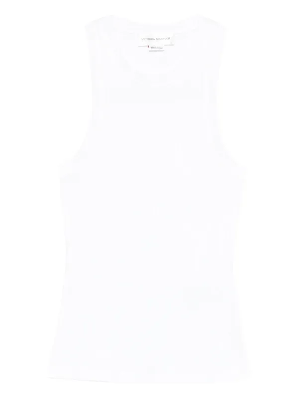 WHITE RIBBED TANK TOP made by Victoria Beckham
